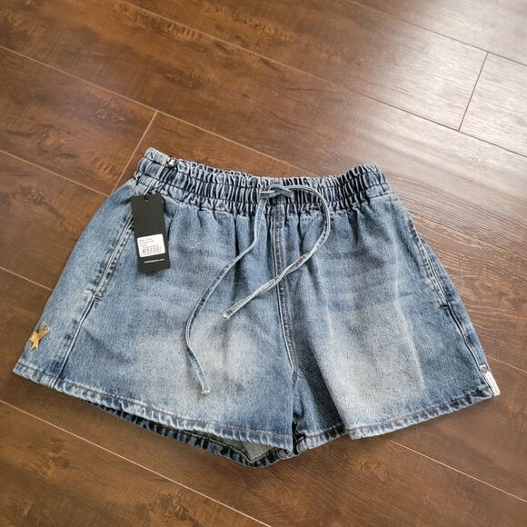 One Teaspoon Denim Boxer Shorts Womens XS Casual Y2K Vintage Contemporary - Picture 2 of 8